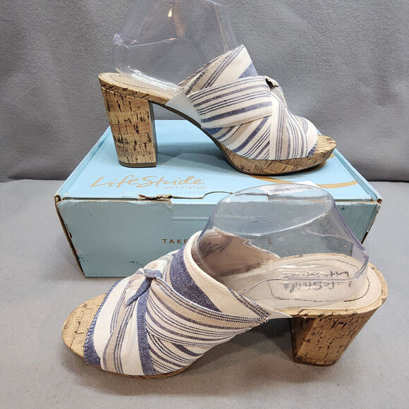 LIFE STRIDE Laguna Women's Blue Strap Platform Heeled Sandal Sandals 9.5 - Picture 2 of 8